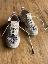 Clarks Trigenic Soul Pink Floral Leather Fabric Trainers Sz 6 D