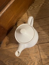 Yong White Stoneware Teapot, Very Good Condition