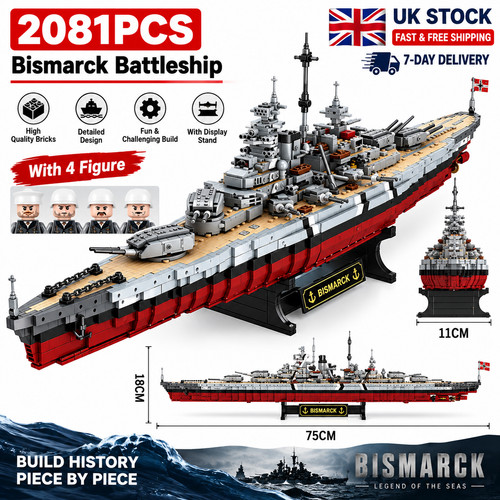 2081pcs ww2 bismarck fast - ww2,