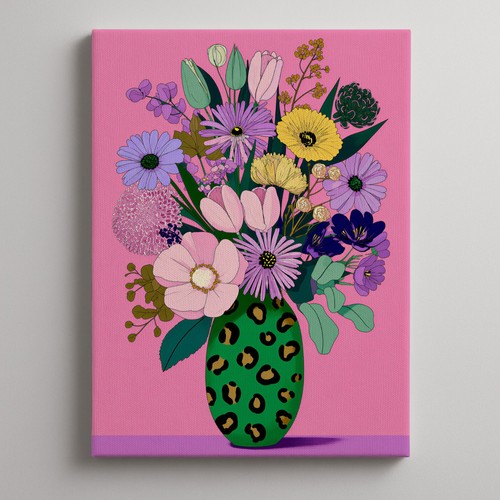 Pastel floral bouquet green - in,