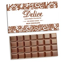 Delice No added Sugar Chocolate Bar -Sugar Free- Mint, Orange, White, Pistachio