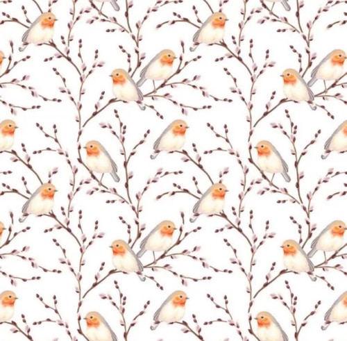Christmas robin fabric - christmas,