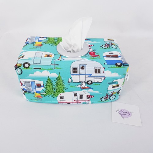 Tissue box cover handmade teal - box,