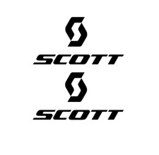 SCOTT x 2 Decals in Black for Bike, Car, Van, Helmet, other colours available