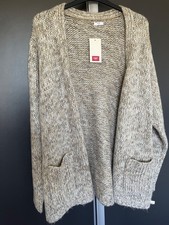 BNWT Cotton Traders Ladies  Long Cardigan  Grey/Natural Mix  Size 24-26  Acrylic