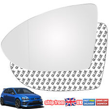 For VW Golf Mk7 / Mk7.5 2012-2021 Side Wing Mirror Glass Convex Stick Left Hand