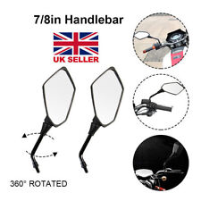 10mm Black Motorcycle Bike Wing Rear View Side Mirrors Motorbike Rearview Pair