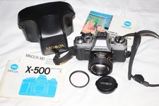 Minolta X-500 35mm Film Camera + 50mm f1.7 Lens + Case + Manual   Excellent