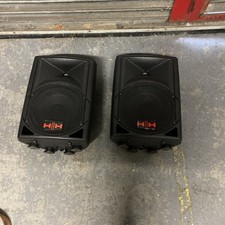 Pair HH Electronics TRE-108A 190w Active PA or Stage Monitor Cabs Black Used 