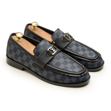 Handmade Men Navy blue Leather