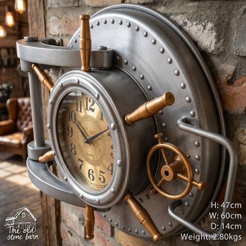 Bank vault wall clock - bank,