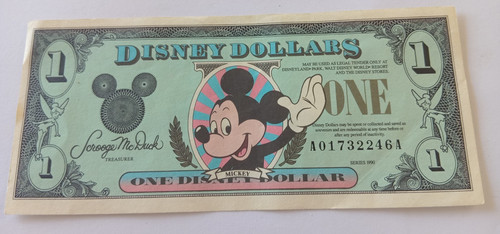 Disney one dollar note - 1, x