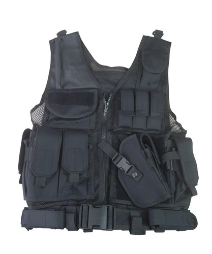 Cross draw tactical vest black - tactical,