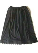 Black Underskirt Size 12-14/ XL Cotton Rich LADIES Half slip Waist slip 27"