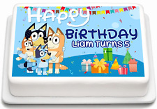 Bluey Personalised Edible Cake Topper - Bluey and Family Theme A4 / A3 / COSTCO