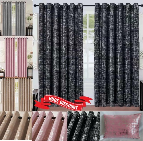 Luxury eyelet curtains pair - curtains,