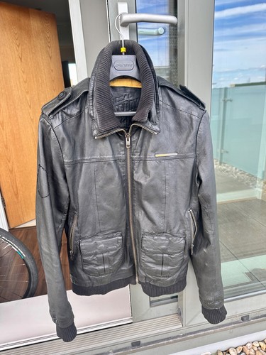Superdry men leather jacket - men's,