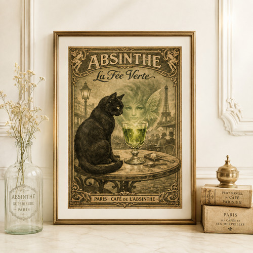 Absinthe black cat paris - black,