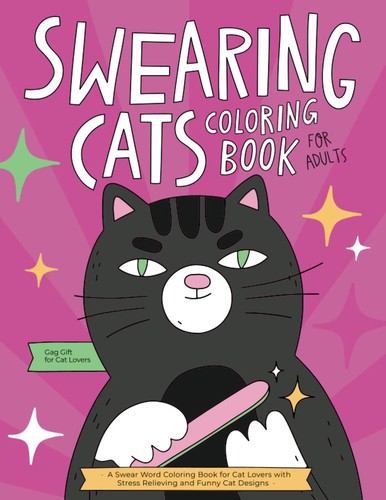 Swearing cats adult colouring - swearing,