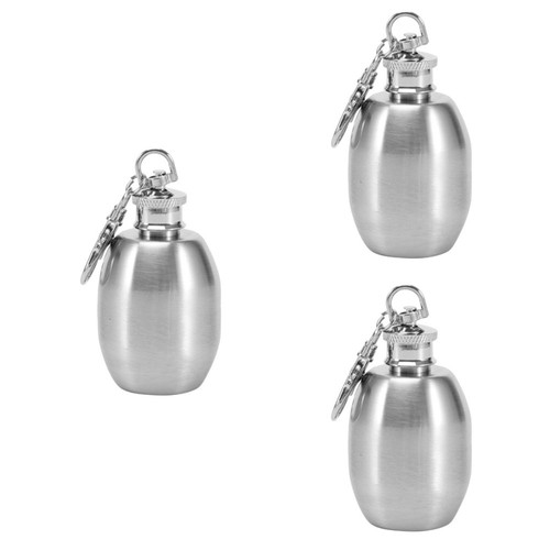 Stainless steel keychain flask - steel,