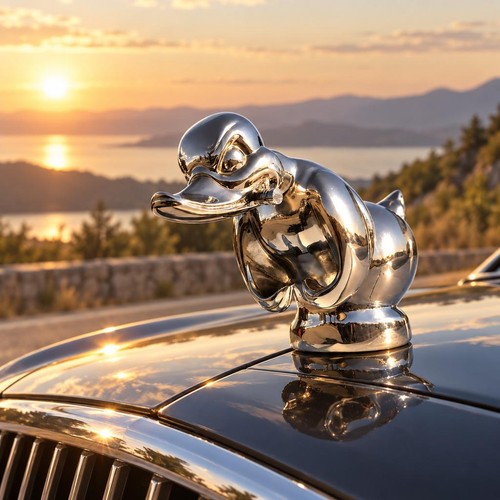 Angry duck car hood ornament - car,