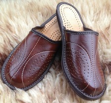Leather Slippers for Men Slip
