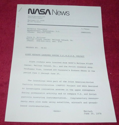 Nasa news 1978 - 1978, rockets