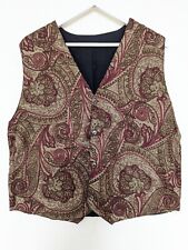 Ladies Mens Unisex Retro Waistcoat Indian Paisley Print 
