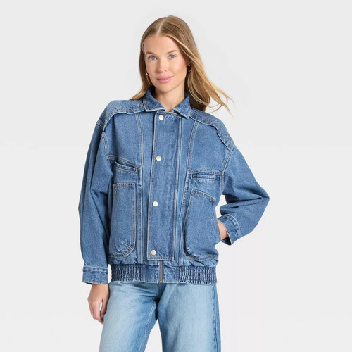 Women relaxed bomber denim - bomber,
