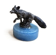 Vintage Metal Fox Figurine on
