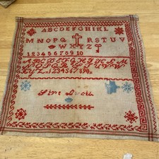 ANTIQUE DUTCH RED NEEDLEWORK