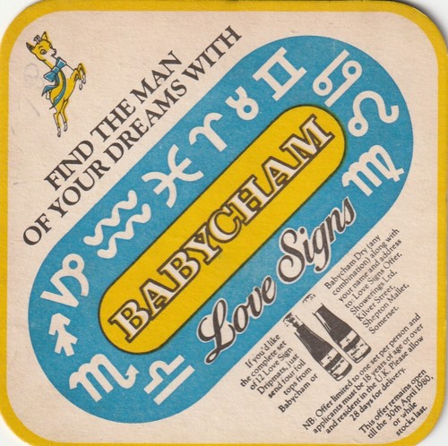 Beer mat babycham - -, love