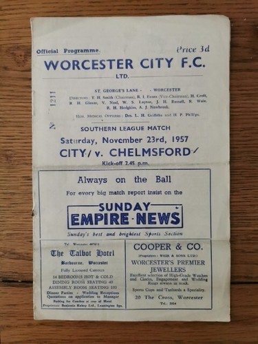 Worcester city chelmsford - v,