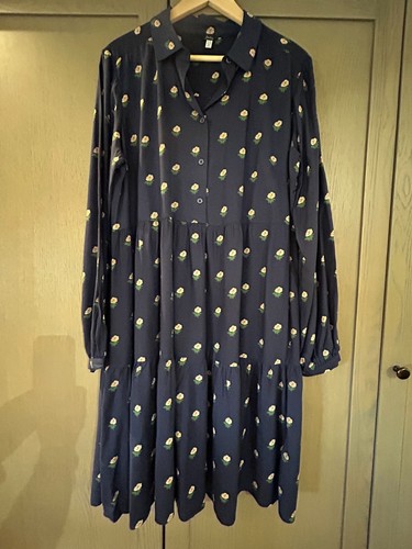 Joules tiered navy yellow - tiered, navy/yellow