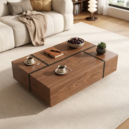 Modern walnut coffee - coffee, table