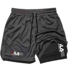 Mens 2 in 1 Shorts Sport Gym