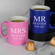 Personalised Mr & Mrs Mug Set
