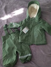 Baby Boys Winter Green Snowsuit set In Size 0-3 Months BNWTS 