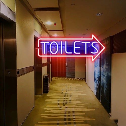 Toilets arrow neon sign toilet - toilets,