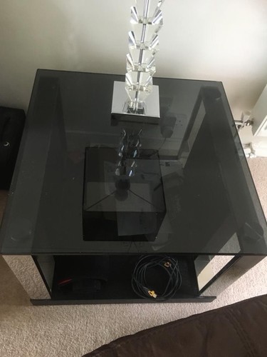 Pair square black glass - black,