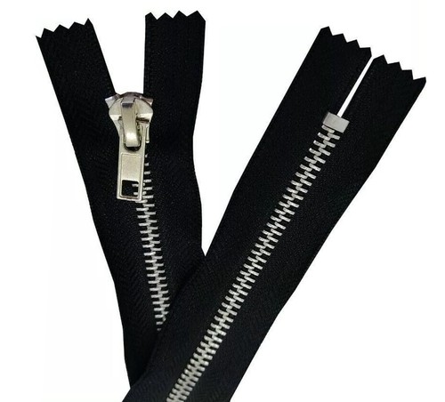 Jeans silver teeth - metal, zip