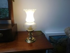Vintage Brass Lamp with Glass