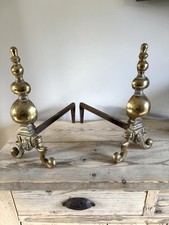 Victorian Brass Fire Dogs
