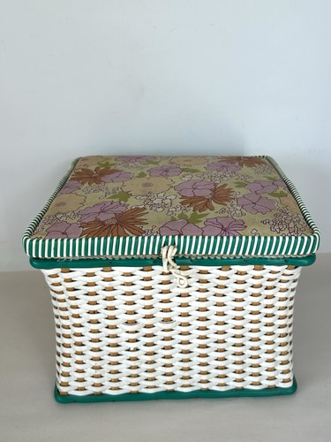 Vintage sewing basket with - vintage,