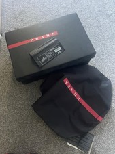 LUXURY PRADA AMERICAS CUP TRAINERS SHOES 4E3400 RED/BLACK LEATHER