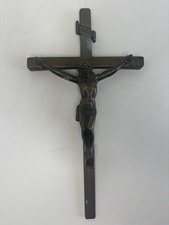 Vintage Lovell Mfg Inc Wisconsin Metal Bronze Colour Cross Crucifix Hang on Wall