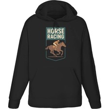 'Horse Racing Motif' Adult Hoodie / Hooded Sweater (HO055261)
