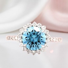 3.55 CT Round Cut Halo Fancy