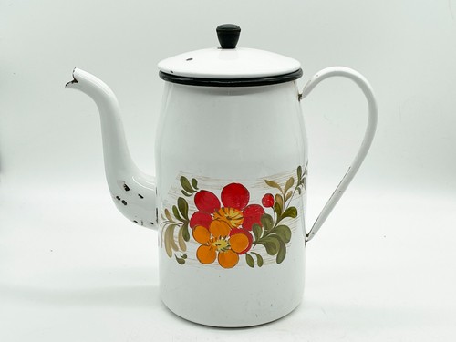 Vintage enamel tea coffee - vintage,