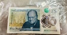 Ultra rare £5 note AK 31 with Queen Elizabeth polymer 